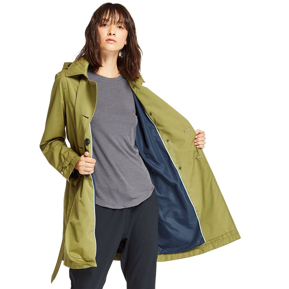 Timberland Παλτο Γυναικεια Ελιά - Classic Waterproof Trench - Greece 7410935-HX